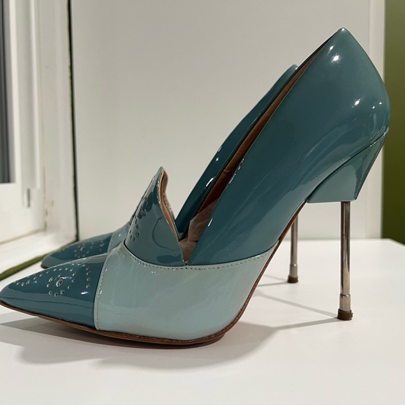 Kurt Geiger London Bond Blue Leather Courts Heels  37 - Picture 4 of 16